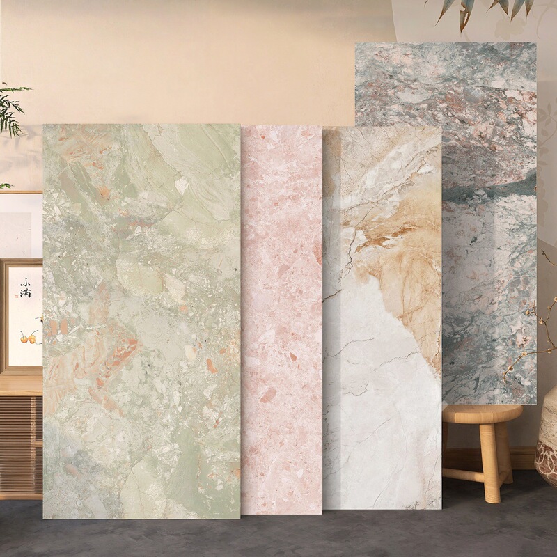 Oil Painting Style Monet Garden Marble Tiles 600X1200 Kitchen Bathroom Four Seasons Pink Green Floor Tiles