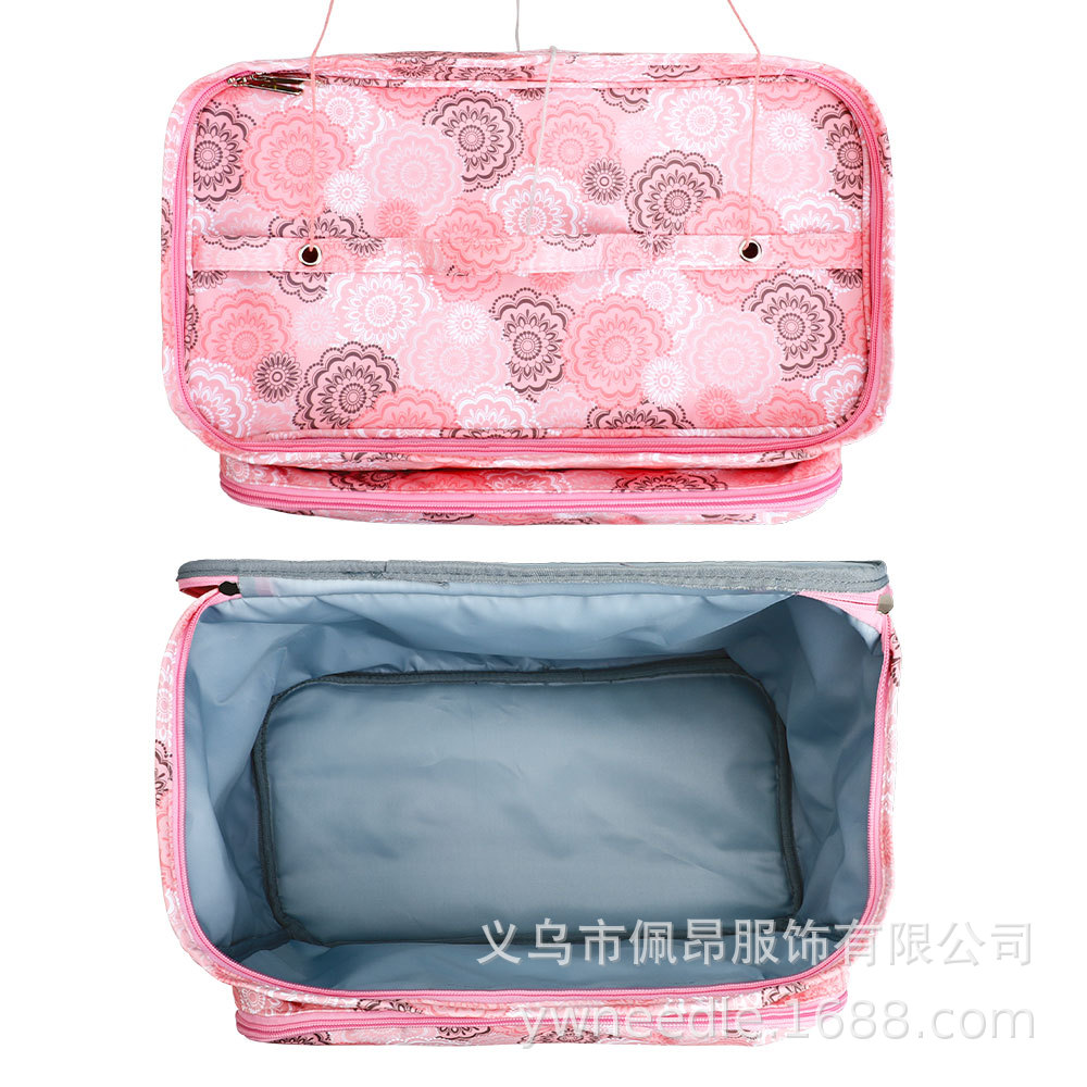 Nueva talla grande mejorada bolsa de lana de ganchillo de tres agujeros bolsa de almacenamiento herramienta de tejido de almacenamiento multifunción bolsa vacía al por mayor