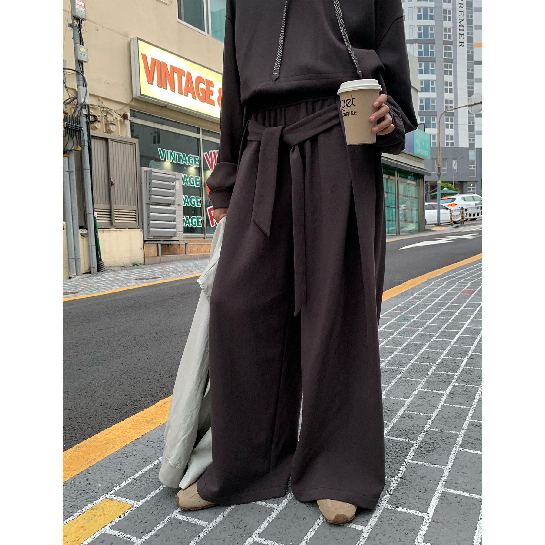 【特价不退不换】原145元 松紧腰系带休闲卫衣裤子女秋季257108