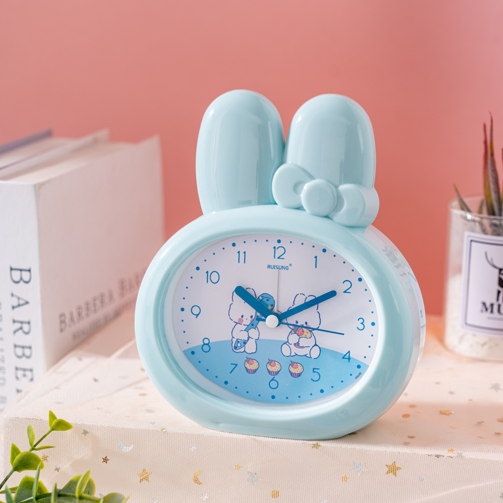 Fábrica directa de dibujos animados con luces conejo despertador estilo simplista encantador estudiantes niños accesorios domésticos despertador