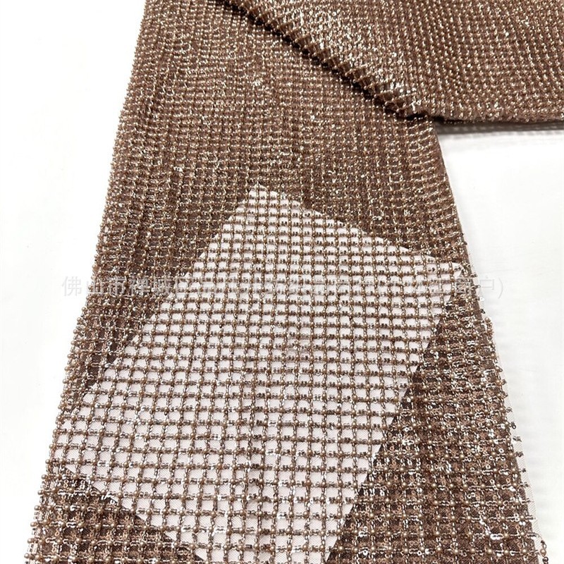 Tejido de bordado de cuentas pesadas, vestido de boda de alta gama, bordado de tela, vestido de noche de Oriente Medio, stock image 3