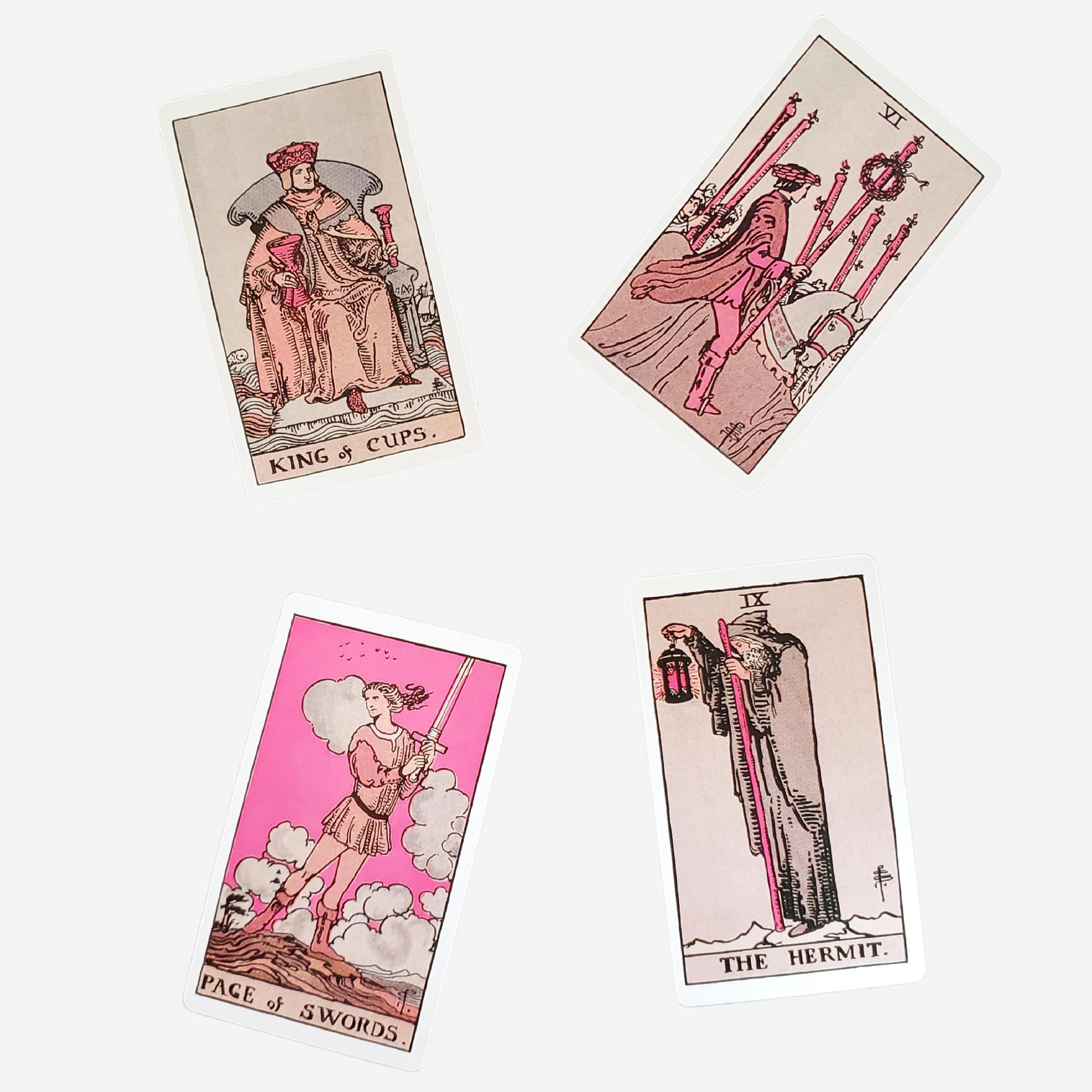 Waite Tarot Cards For Beginners Pink Edition Party Game_voghion.com