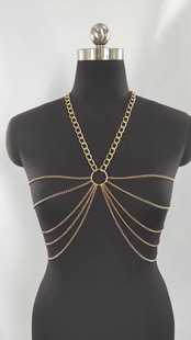 MW3051 European and American vest fashion small ring connected to a number of tasser chain neck jacket small vest body chain