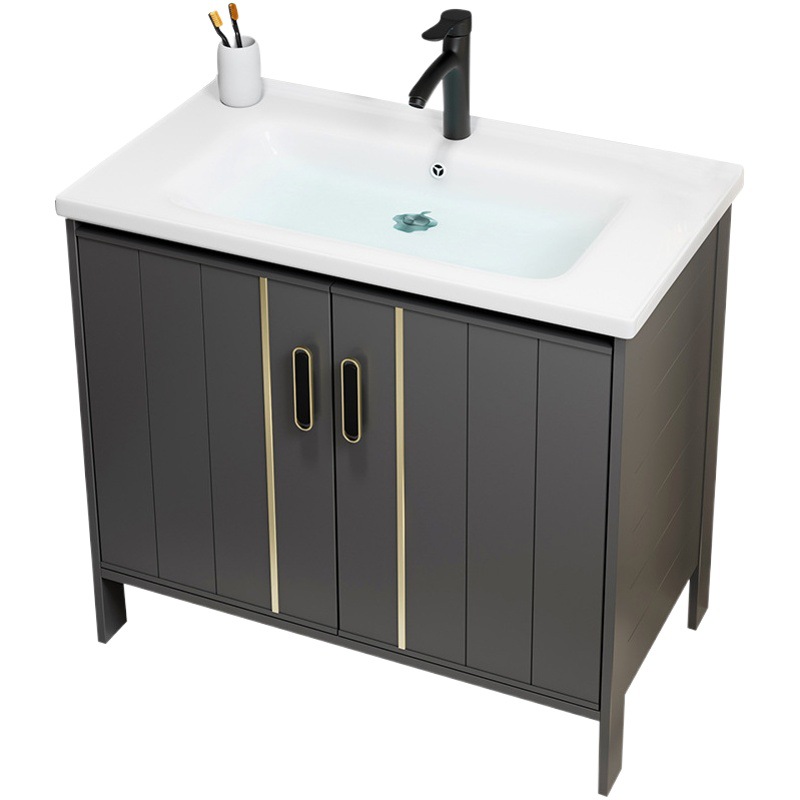 Engrosada espacio gabinete de baño de aluminio combinación balcón lavabo de piso de baño lavabo integrado lavabo piscina
