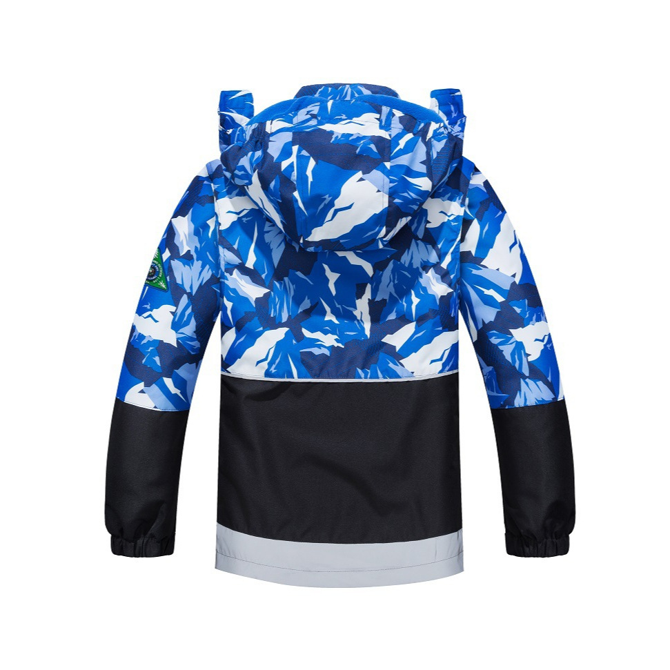 Niños al aire libre camuflaje color a juego cremallera camisa chaqueta de los niños con capucha impermeable de lana forrado chaqueta cazadora caliente