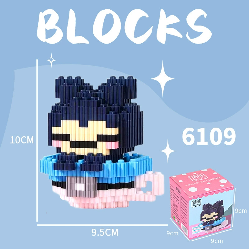 Cartoon Building Block Toy Set, Mini Constructor Doll, 9×9×9 cm, Assorted Character Designs
