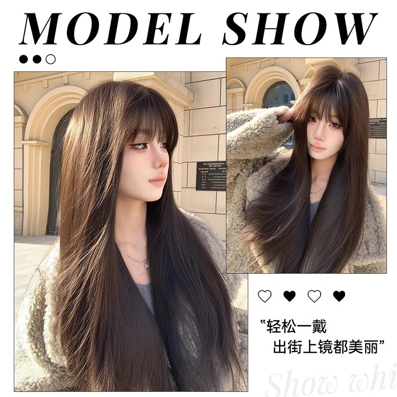 Connie Wig [Tomie Kawakami] Φυσικά καθημερινά μακριά ίσια μαλλιά με κτυπήματα, χαριτωμένα και νεανικά