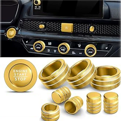 decorative ring, Other Automotive Interior Supplies - section-b-air-conditioning-outlet-navigation-start-gold-10-piece-set