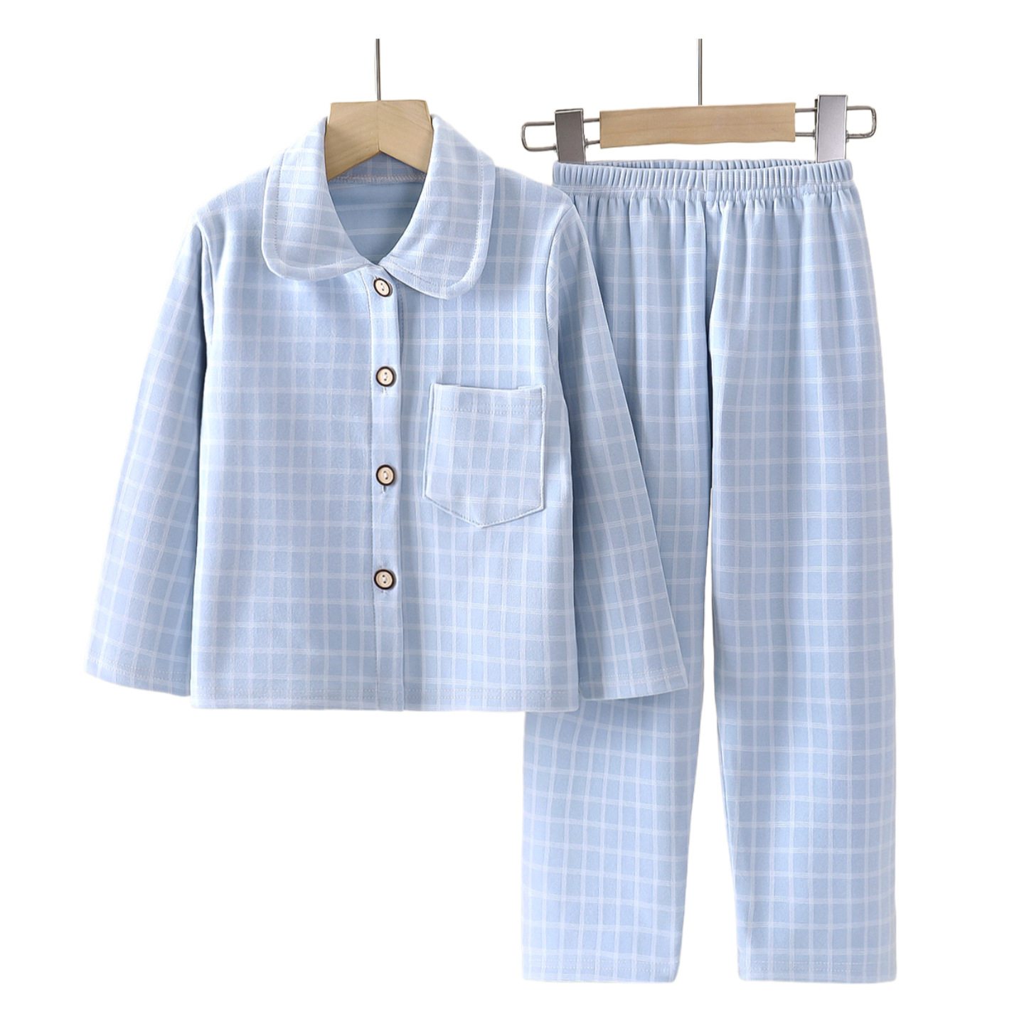 New otoño-invierno niños y niñas pajamas con solapa Cardigan conjunto de ropa infantil de ternero al por mayor