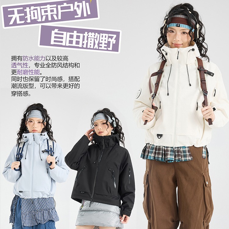 Sweet and cute short cotton jacket for petite women, suitable for autumn and winter outdoor travel, thickened for warmth, extremely stylish and fresh-looking