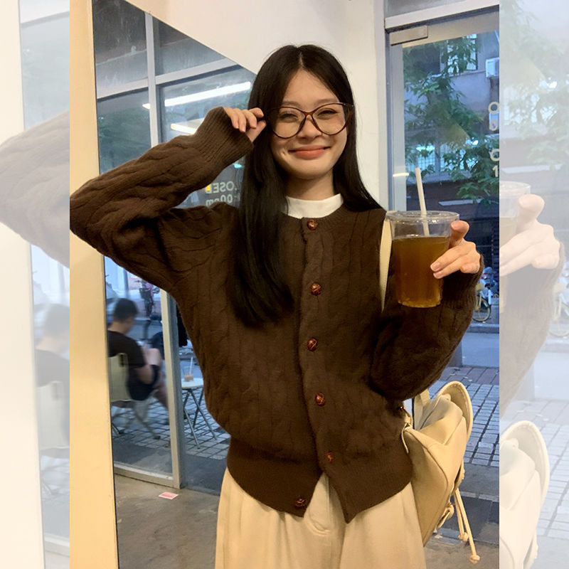2025女纯色针织开衫毛衣外套女秋季新款毛衫外搭感韩系小上衣|undefined