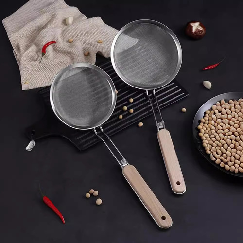 Thickened Durable Stainless Steel Skimmer Household Noodle and Dumpling Lifter Hot Pot Strainer Filter Mesh Kitchen Deep Fryer Strainer