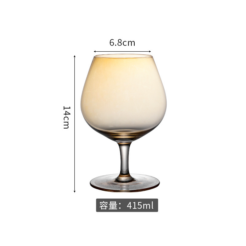 Tazas de vidrio de cristal chapeadas negras de alto pie tazas de vino gris de humo tazas de vino europeas tazas de champán de banquete occidental
