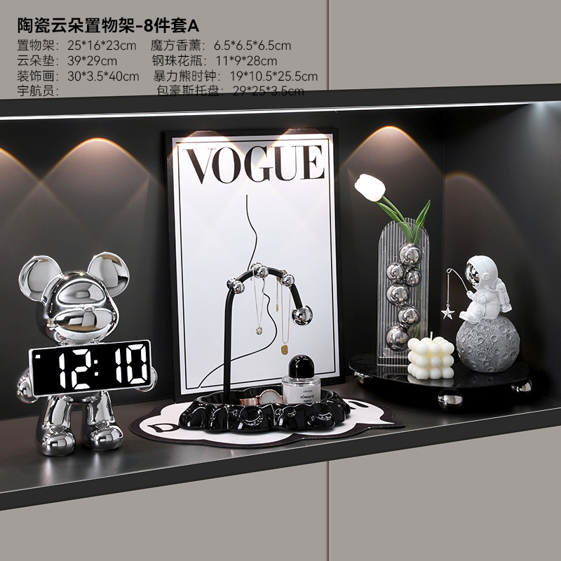 玄関ドアクラウド収納トレイ装飾品リビングルームデスクトップカレンダー装飾品ライト高級ハイエンドホーム|undefined