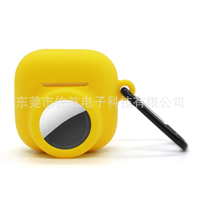Защитный силиконовый чехол (для Apple AirPods 4) — 2-в-1 совместимый с AirTag, беспроводной Bluetooth