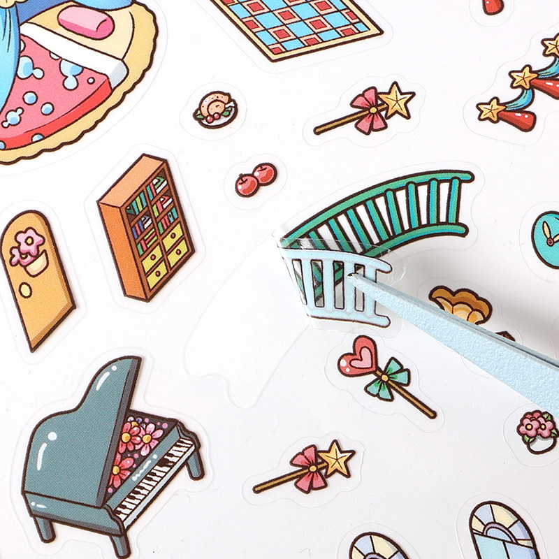 Pegatinas de paisajismo en 3D de Yuezhen, película de corte de dibujos animados de vacaciones felices, descompresión de pegatinas de paisajismo de rompecabezas de bricolaje para niños