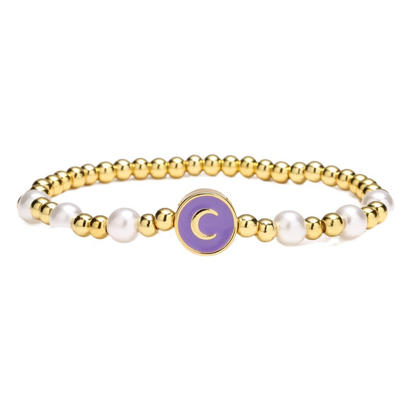 Estilo europeo y americano diseño metal cuentas pulsera elástica personalidad goteo aceite Luna costura hip hop pulsera joyería al por mayor