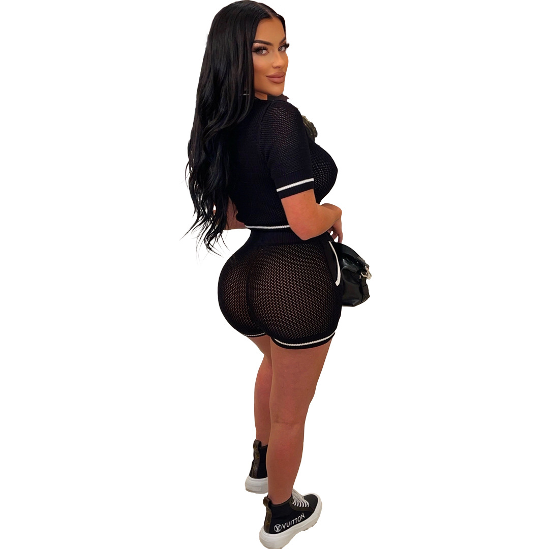 420g Weight Short Sleeve Sleeve Length Spandex, Polyester Fabric Type Pant Co-ord Set Sets Type 2 Pieces Set Quantity Daily Occasion V Neck Neckline Slim Fit Type Solid Color Pattern Summer Season Women's Gender Simple Style Style Daily Women's Simple Style Solid Color Spandex Polyester Pant Co-ord Set Shorts Sets 9