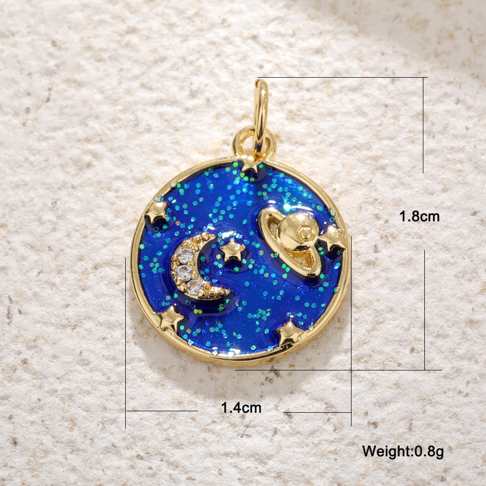 Tortoise, Animal, Sun, Astronaut, Star, Moon, Horse, Deer Pattern 1 Piece Copper Zircon Tortoise Animal Sun Pendant DIY Jewelry Accessories Necklace