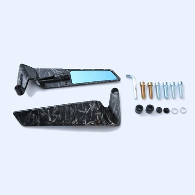 Motorcycle rearview mirror Modification Accessories Reflector Adjustable Street - fixed-wing-rearview-mirror-forging-pattern-small-blue-mirror