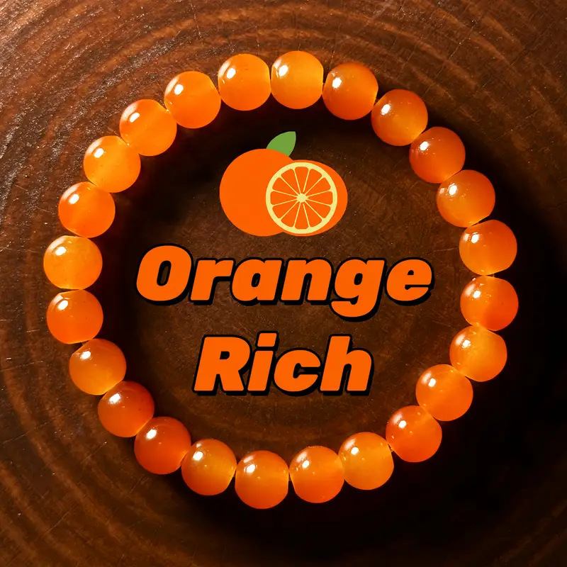 TK cross-border explosions made of 8mm orange spar fashion bracelets in stock wholesale