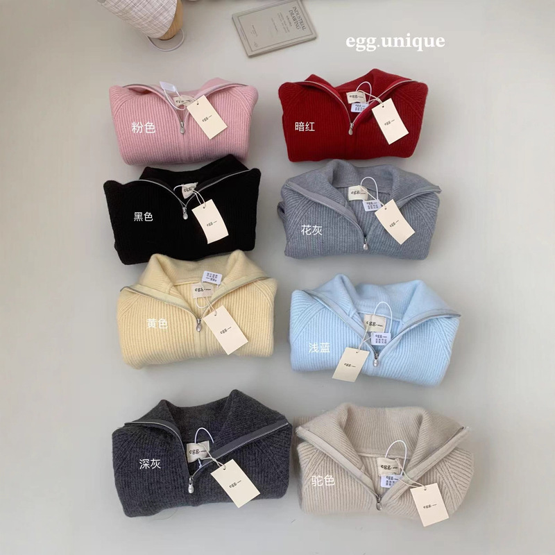 Egg.Unique Zippered Sweater Autumn and Winter Plus Size High Collar Zippered Knitted Cardigan Loose Fit Lazy Style Jacket for Plus Size Women Egg.Unique Zippered Sweater Autumn and Winter Plus Size High Collar Zippered Knitted Cardigan Loose Fit Lazy Style Jacket for Plus Size Women