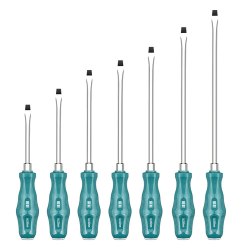Through-hole screwdriver cross-shaped tool set screwdriver super hard knock industrial grade extended flat mouth plum blossom screwdriver