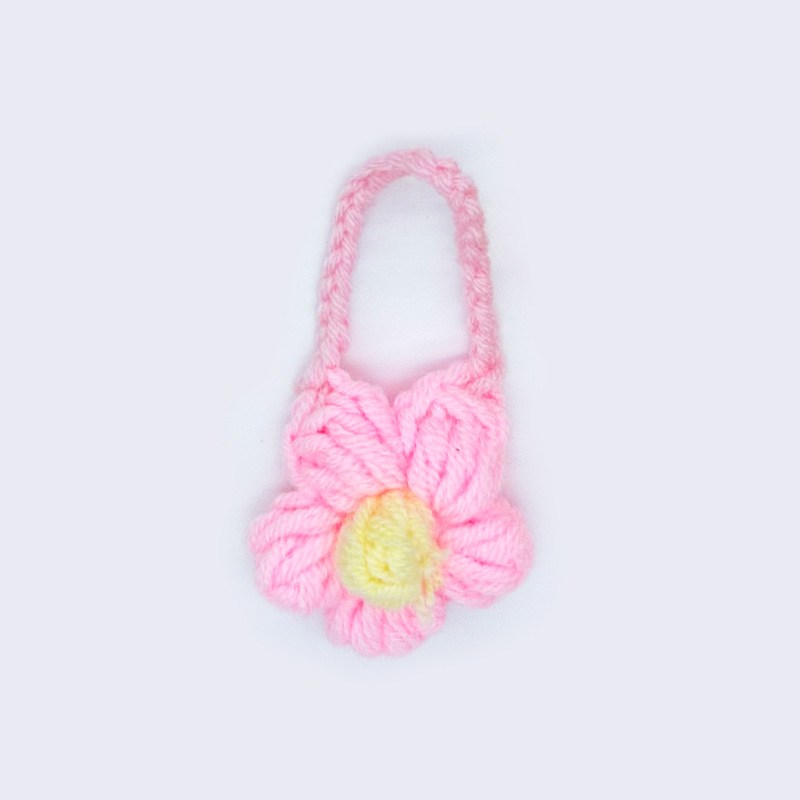 라이트 핑크 퍼프 플라워 숄더백