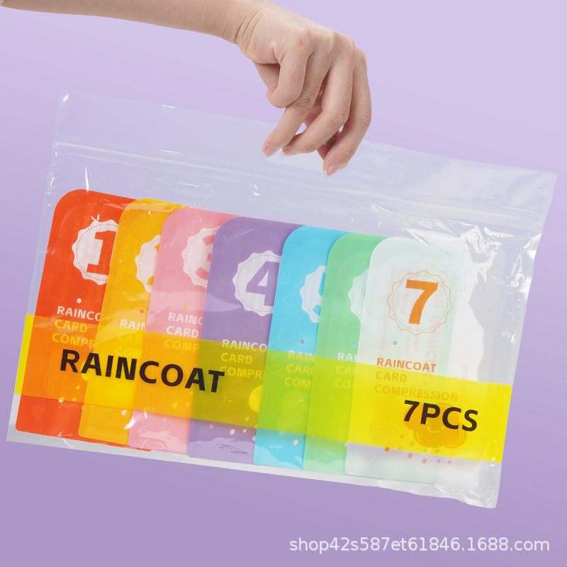 Disposable Raincoat Outdoor Long Full-body Anti-rainstorm Adult Thickened Outer Wear Children's Foreign Trade Portable Colorful Card