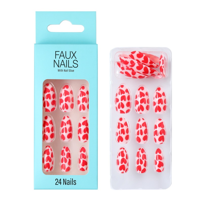 2022 Foreign Trade Adult Fake Nails Love Valentine’S Day Fake Nails European and American Festival Adult Nails