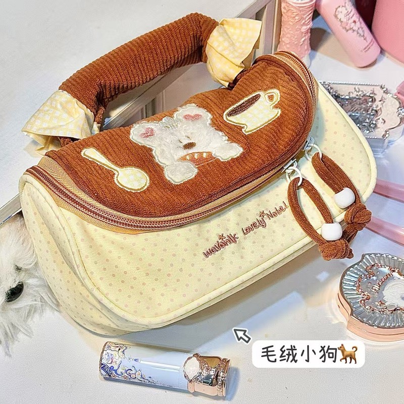 少女马卡龙轻便化妆包笔袋旅游高颜值简约小众便携收纳包手提包|undefined
