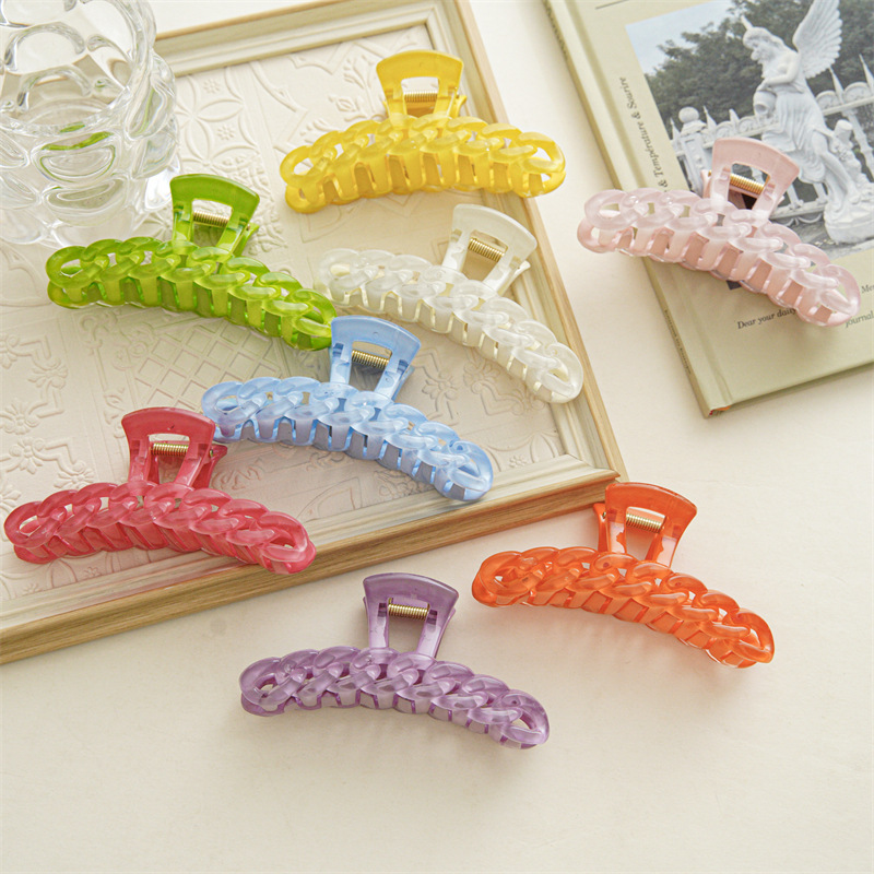 Fashion Solid Color Plastic Resin Hair Claws 1 Piece display picture 1
