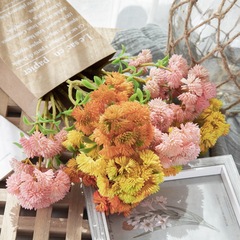 Artificial flower 6 heads large cauliflower rice fruit artificial flower succulents home decoration wedding plant wall MW17680