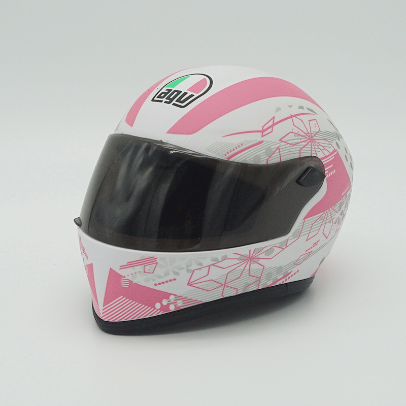 Motocicleta oso casco muñeca tensión oso gato afortunado motocicleta cola caja asiento trasero decoración modelo casco pequeño