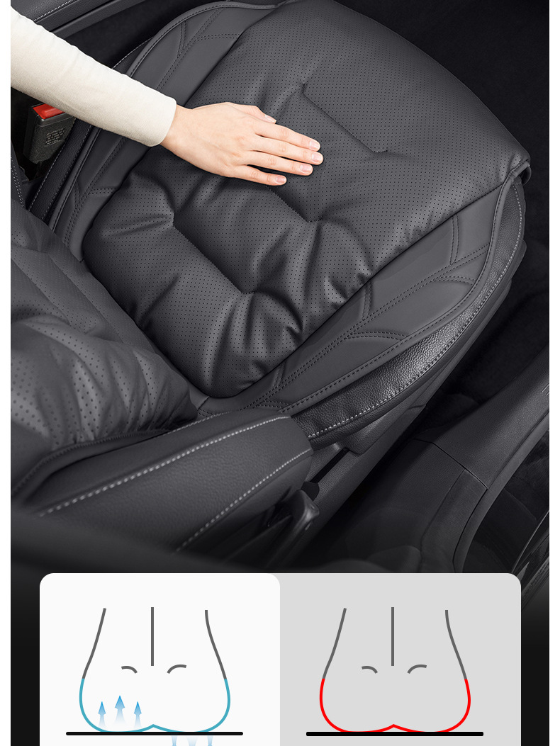 Hongqi Car Seat Cushion H5H6 Tiangong 05Hs5H9Hs3 Seat Cushion Four-Season Universal Breathable Ventilated Backrest Interior