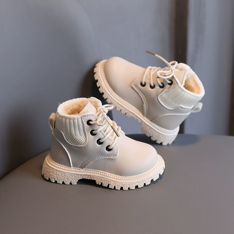 Мартенсы, детские зимние флисовые модные low boots для мальчиков, коллекция 2021 года, мягкая подошва