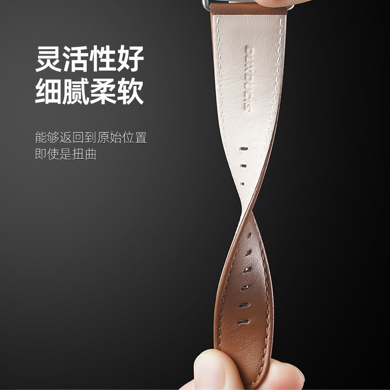 Adecuado para Apple correa de cuero applewatch correa de reloj de negocios primera capa de piel de vaca correa de muñeca impermeable a prueba de sudor