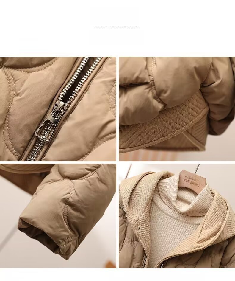 Abrigos de invierno con capucha de punto de dos piezas Ropa de algodón Ropa de invierno para mujer Nueva chaqueta de abrigo gruesa de pan coreano Maillard corto_voghion.com