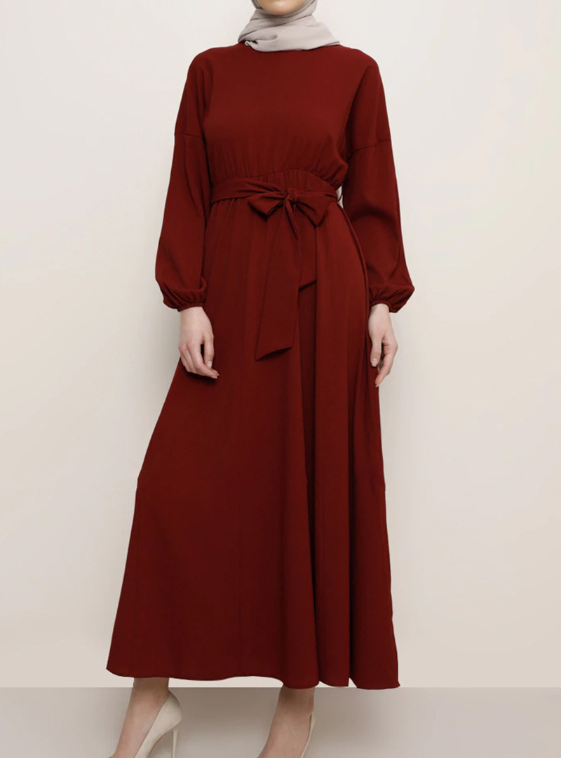 2021 Middle Eastern Women's Bat Sleeve Abaya Long Dress Muslim Arab Clothing Elegant_ecoleips.com