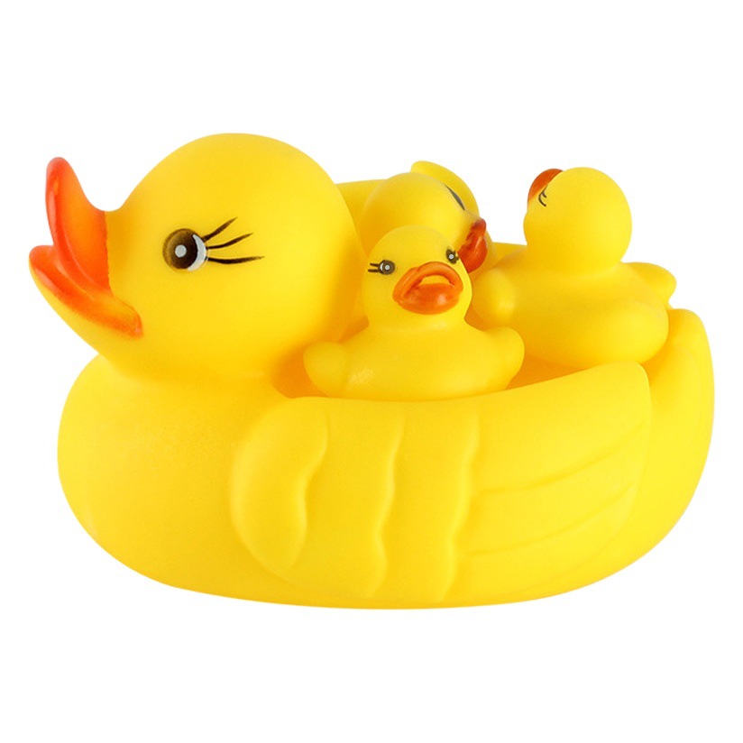 Jugando agua pequeño pato amarillo pellizco llamado Little Duck vinilo jugando pato de agua juguete educativo para niños natación pato jardín de infantes regalo