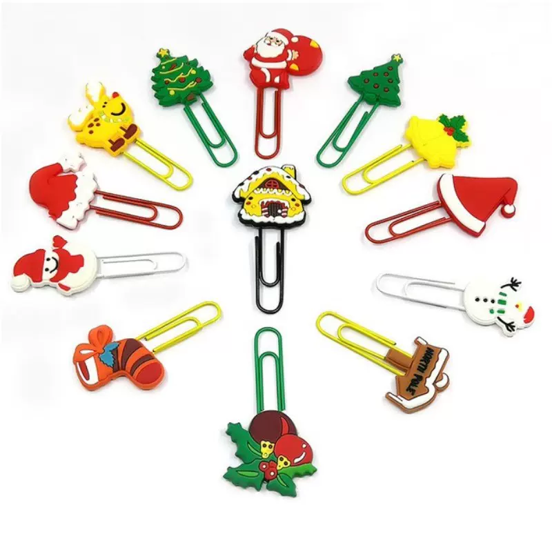 新款异形彩色曲别针创意学生文具周边现货可爱卡通圣诞回形针书签