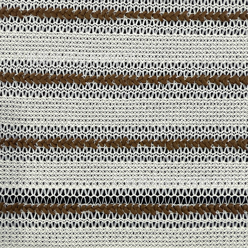 Tejido de encaje de poliéster, tejido de punto, tejido de doble color, blusa, abrigo, tejido multicolor, fábrica de stock