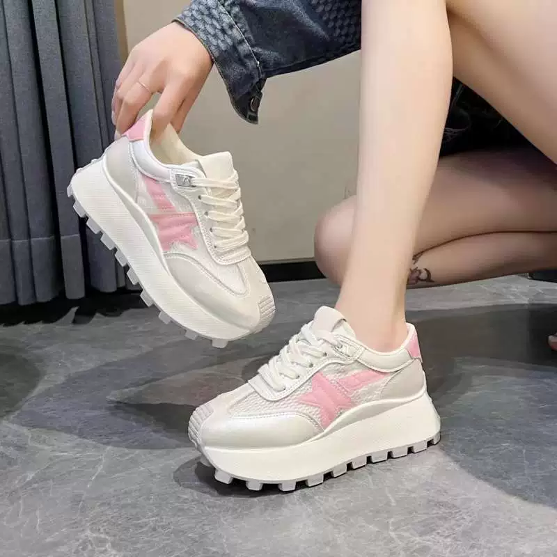 Женские кроссовки на толстой подошве в стиле Форреста Гампа, весна-лето 2025, новые, сетчатые, дышащие, повседневные, популярные, в тренде.