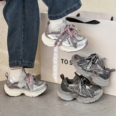 儿童爆款厚底字母运动鞋男童潮鞋中大童轻便时尚老爹鞋女童休闲鞋