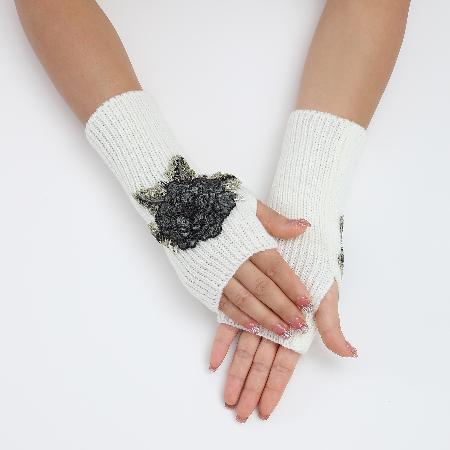 1 Pair Quantity Holiday, Daily Occasion Women's Classic Style Flower Gloves 1 Pair
