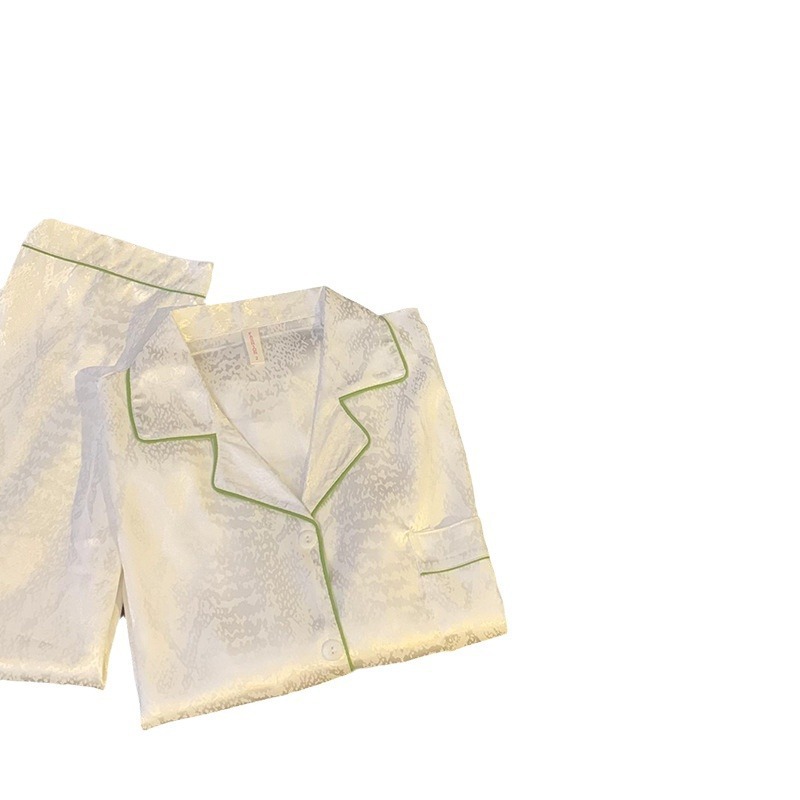 Par de pijamas de primavera y otoño delgada de seda de hielo de manga larga de alto sentido 2024 Nuevo más tamaño de los hombres y las mujeres de verano homewear traje