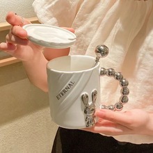 轻奢马克杯带盖勺小众高级感陶瓷杯子情侣办公室男女咖啡牛奶杯子