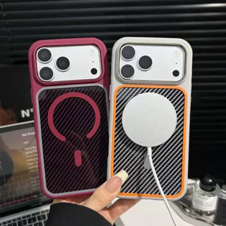 适用iphone18Promax碳纤维皮纹磁吸手机壳16秒变苹果17防摔保护套