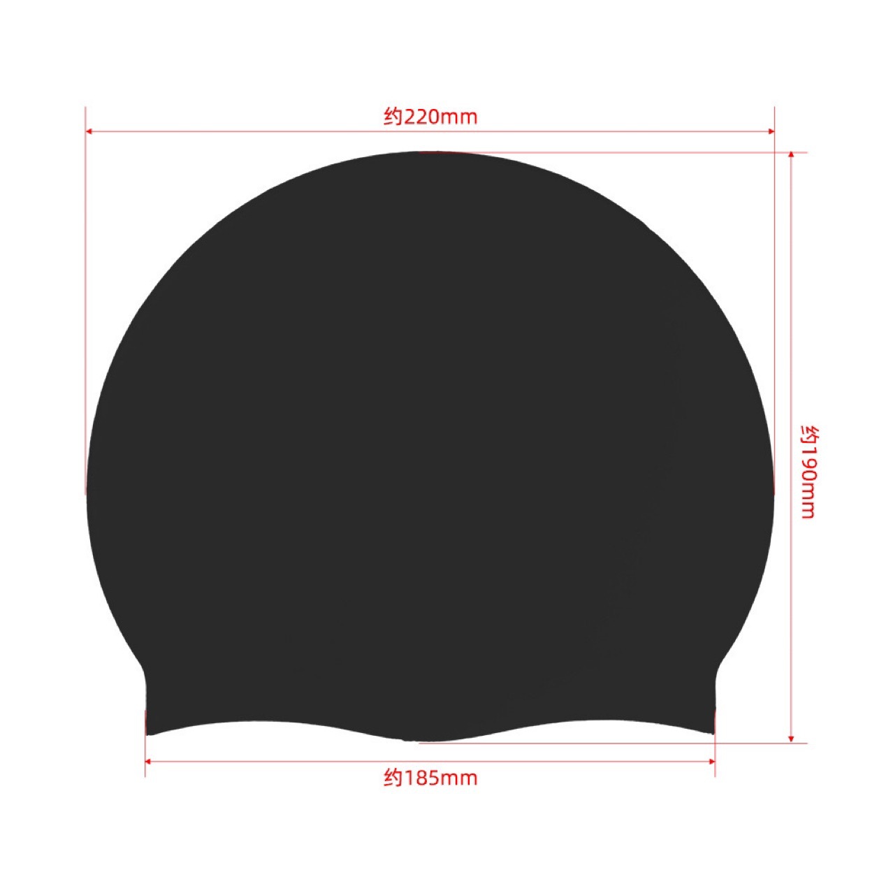 Confortable protector de oídos impermeable sin estrangulamiento de la cabeza de color sólido moda gorra de baño de silicona