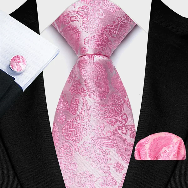 Factory New 2025 Paisley Pattern Men's Wedding Suit Tie Pocket Square Cuff suit